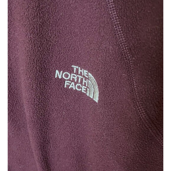 The North Face Mens Large Maroon Gray Quarter Zip Fleece Pullover - Picture 2 of 8